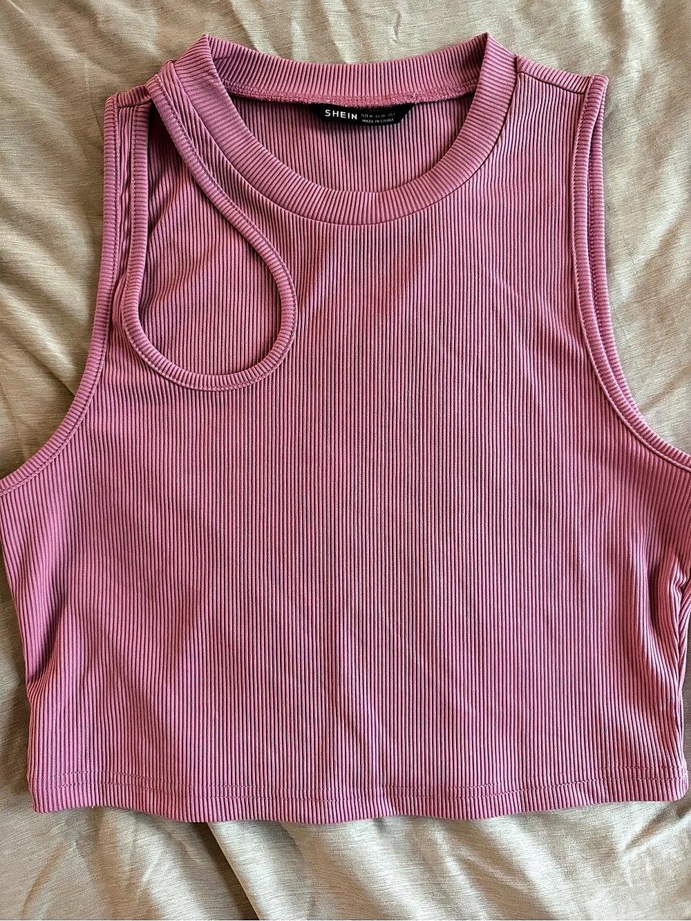 SHEIN Ribbed Tank Top in Pink Size Medium Like New
